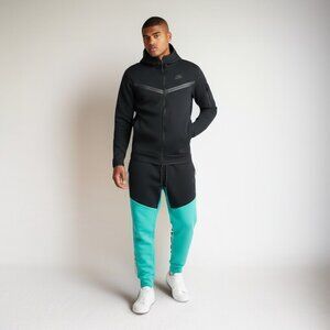 Nike Tech Fleece Mens Size 2XL Sweatsuit Matching Outfit Hoodie Set Teal Aqua